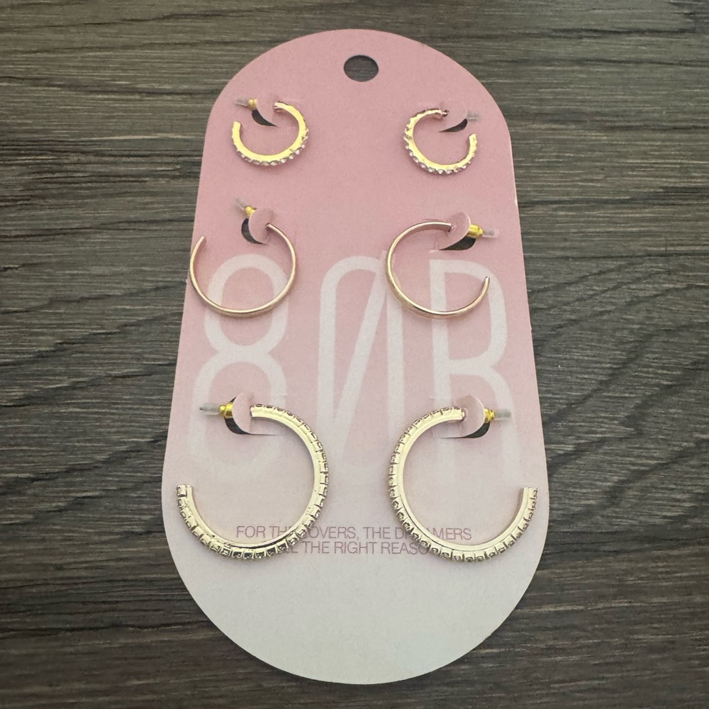 NWT 3 Pack Huggie Hoop Earrings